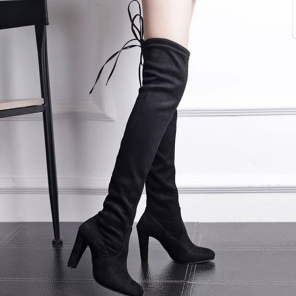 Black knee high boots